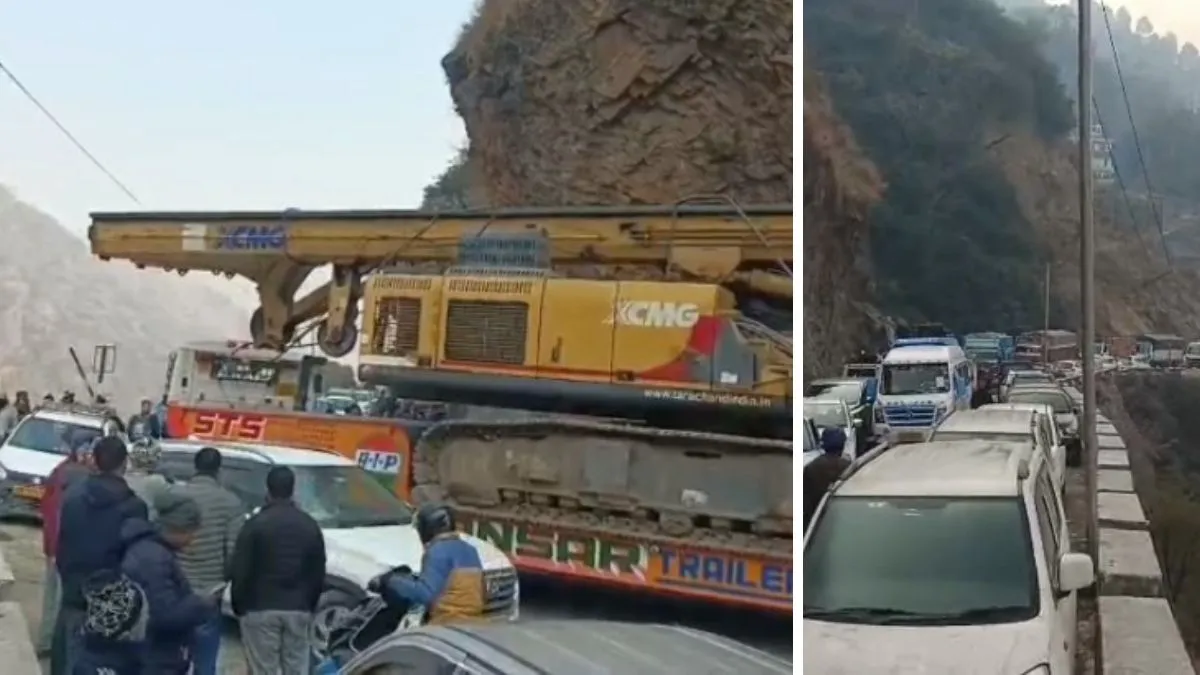 ऋषिकेश-बदरीनाथ National Highway पर फंसा ट्राला, सात घंटे तक लगा रहा 5 KM लंबा जाम